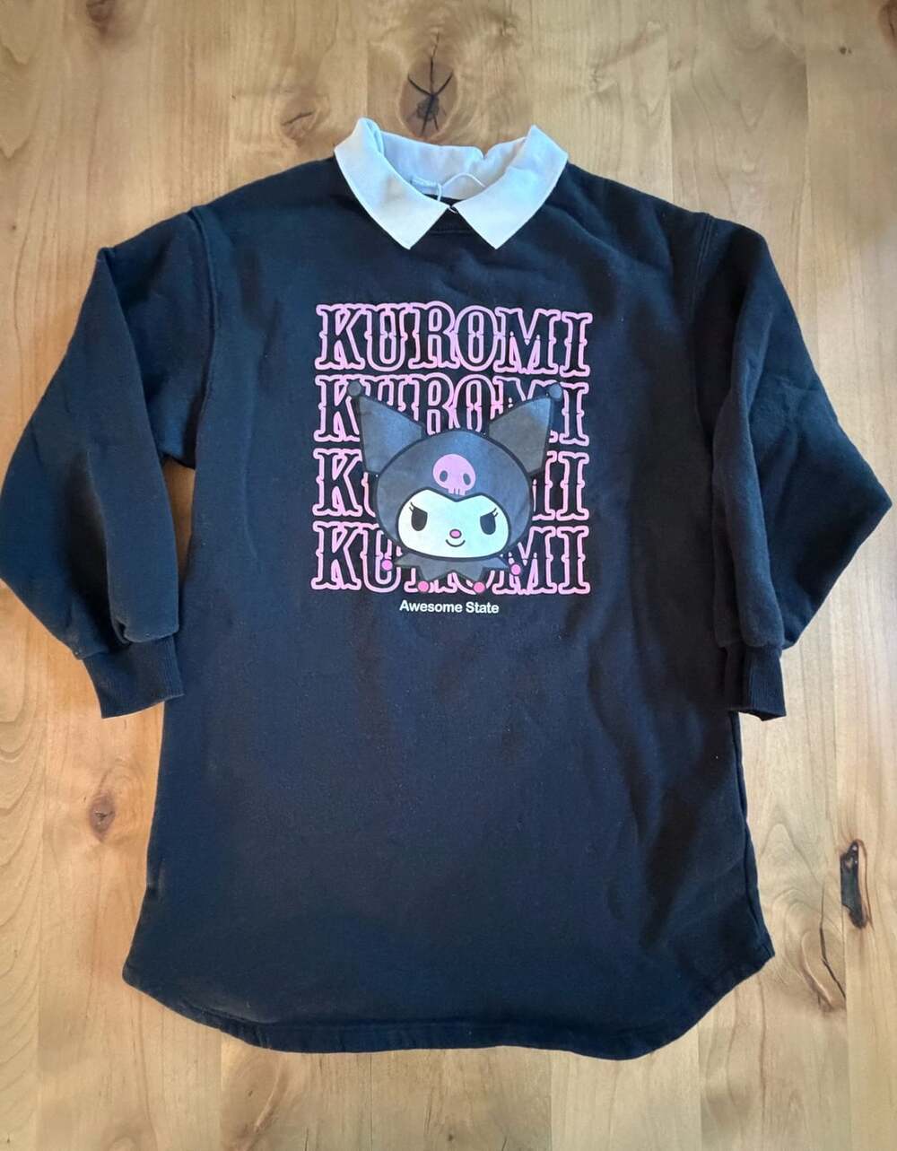 Zara Sanrio Kuromi Sweatshirt Dress Size 13-14 Black Collared